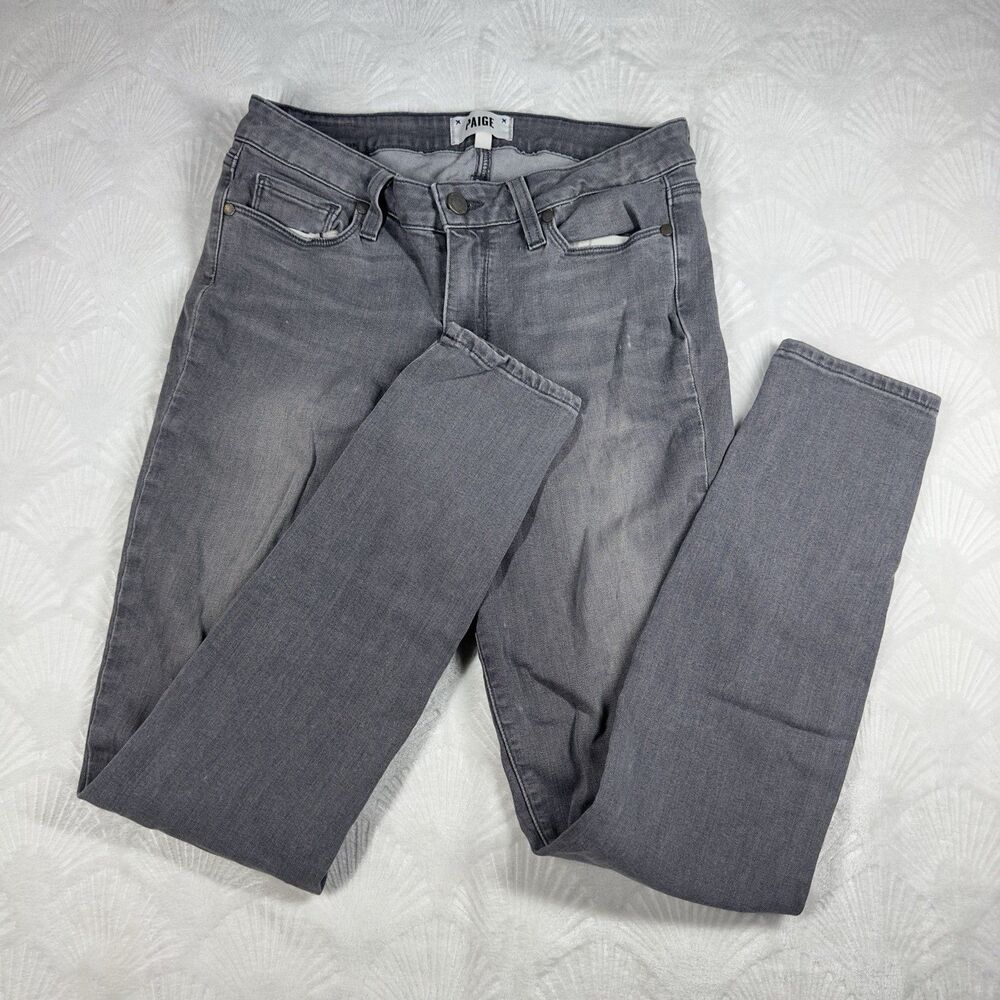 Paige Verdugo Ultra Skinny Jeans Womens 30 (Actual 28x29) Gray Mid Rise Zip Fly